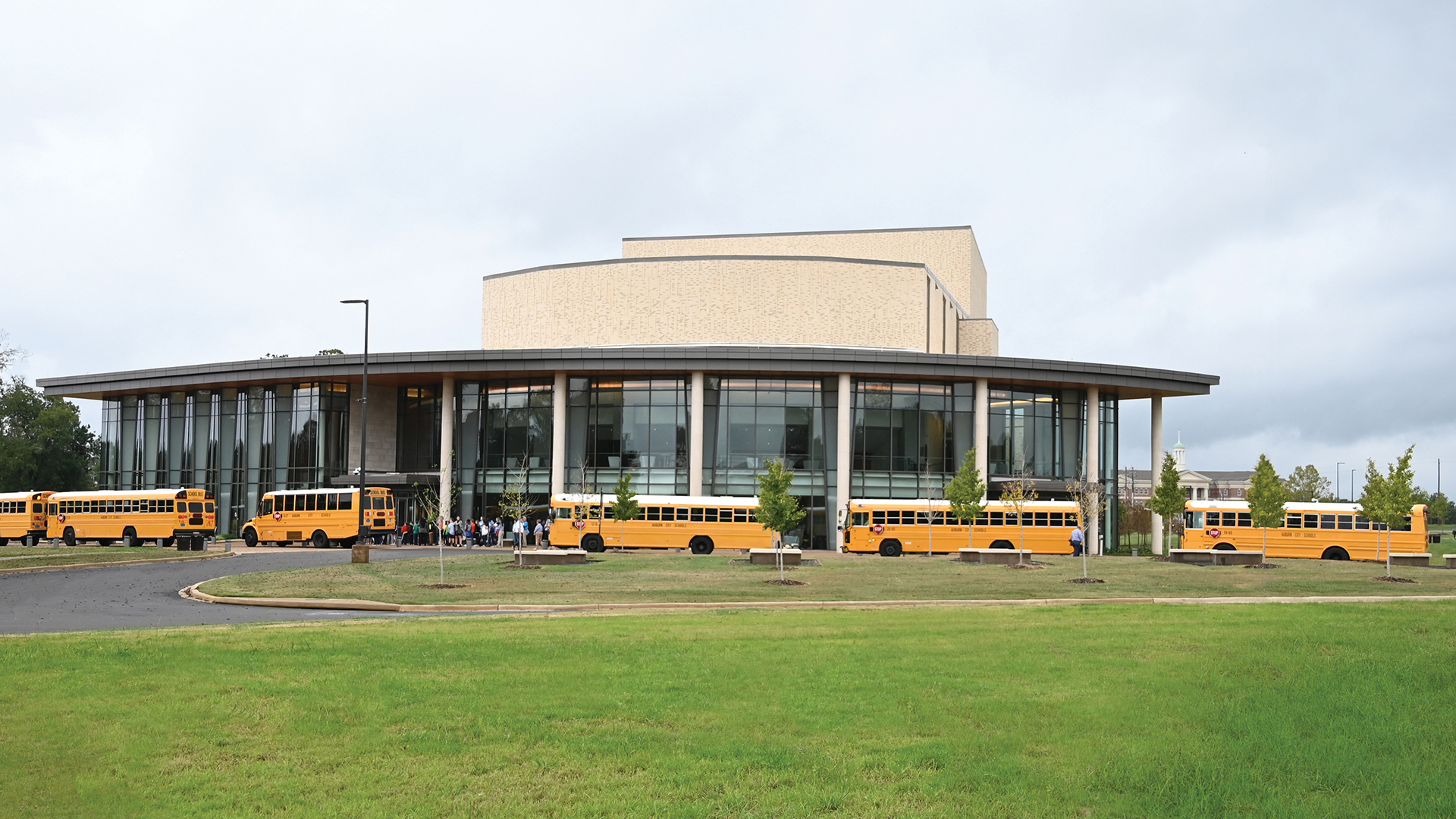 School buses at the Gogue Center