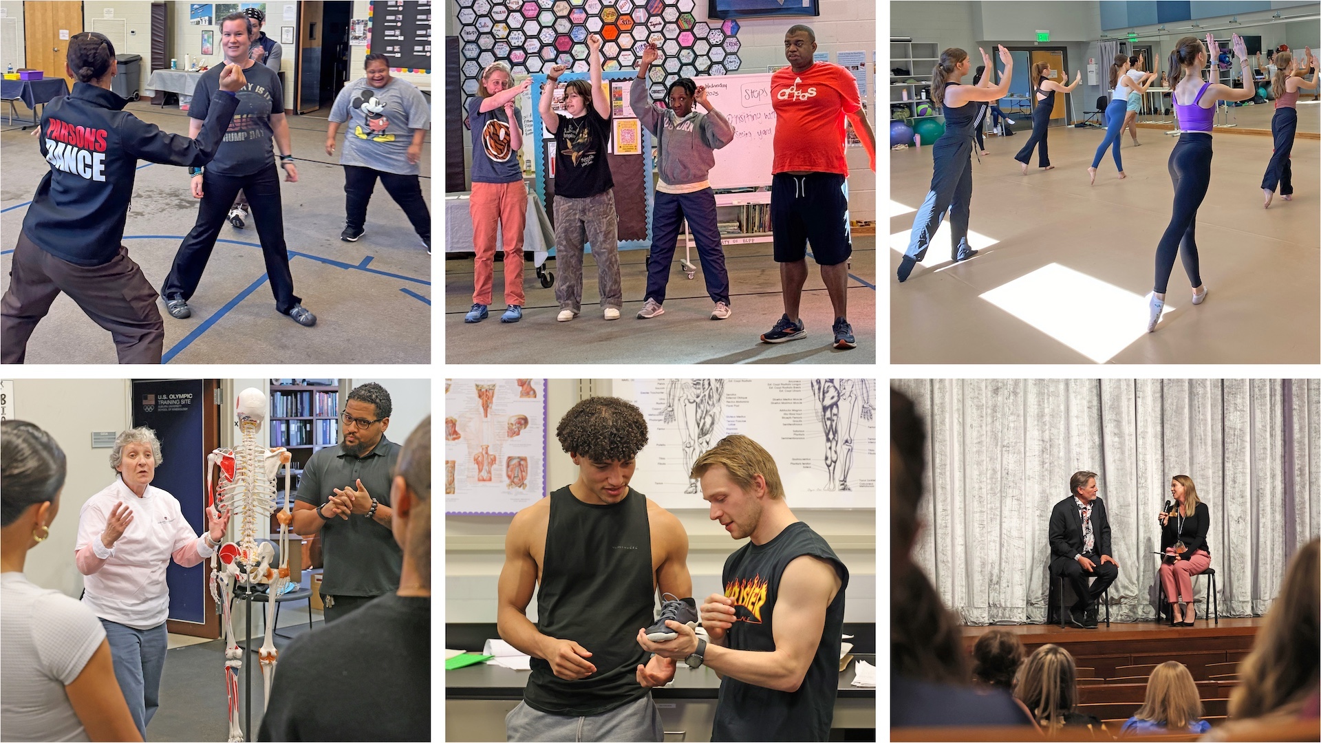 2025–26 season collage; graphic featuring the Gogue Center's 2025–26 season logo surrounded by image of select artists and performances featured within the season.