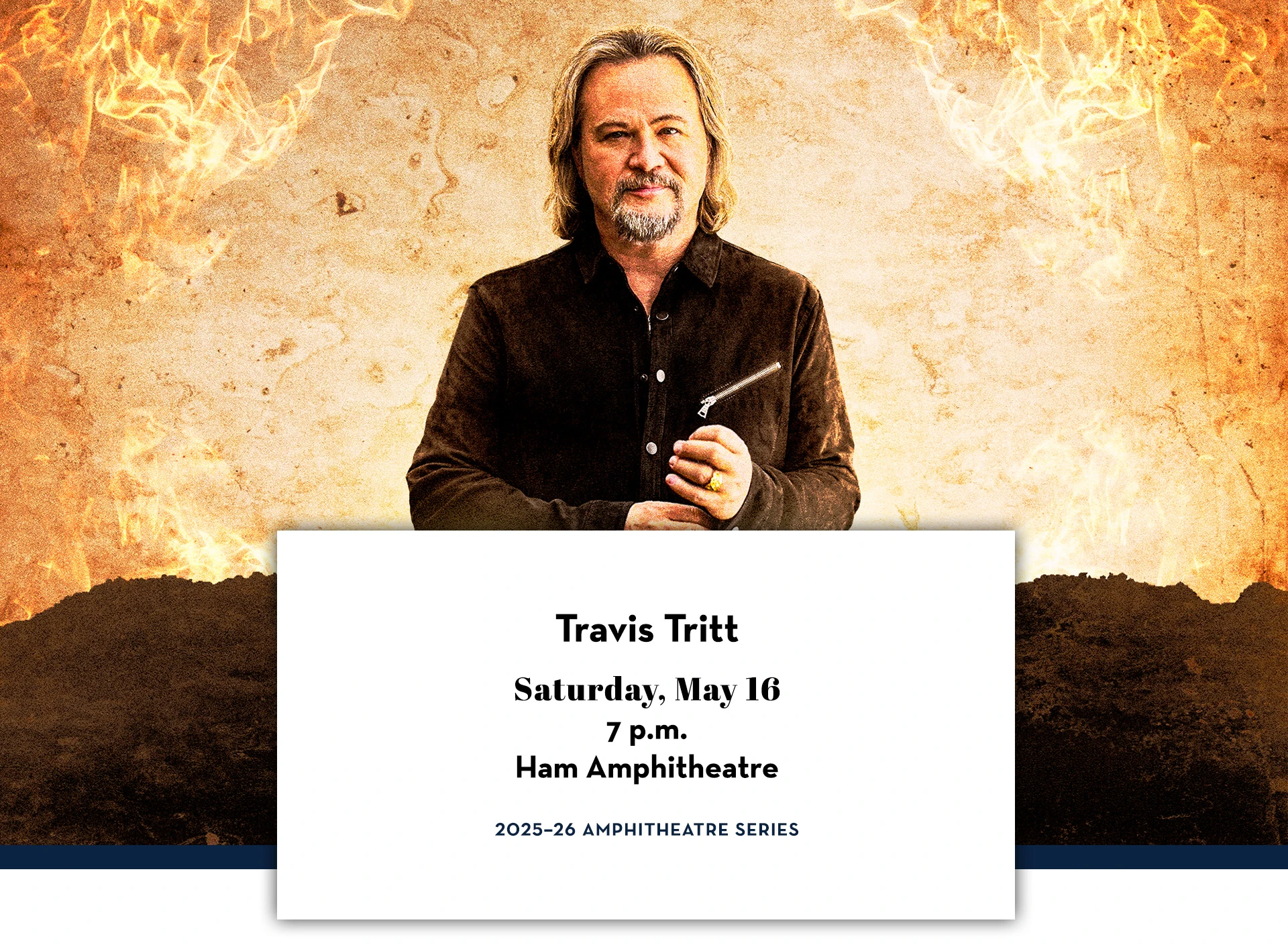 The Gogue Center presents Travis Tritt—Saturday, May 16—at the Ham Amphitheatre.